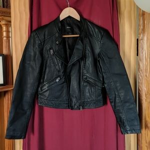 Forever 21 crop leather jacket